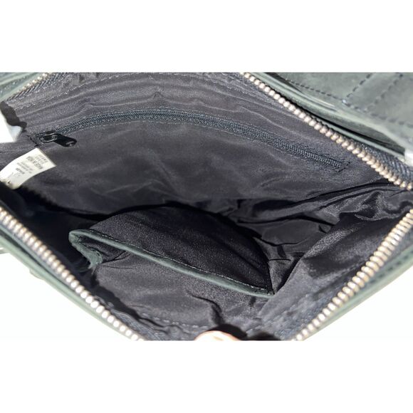 NWT Estalon charcoal gray distressed leather crossbody bag - Picture 4 of 8